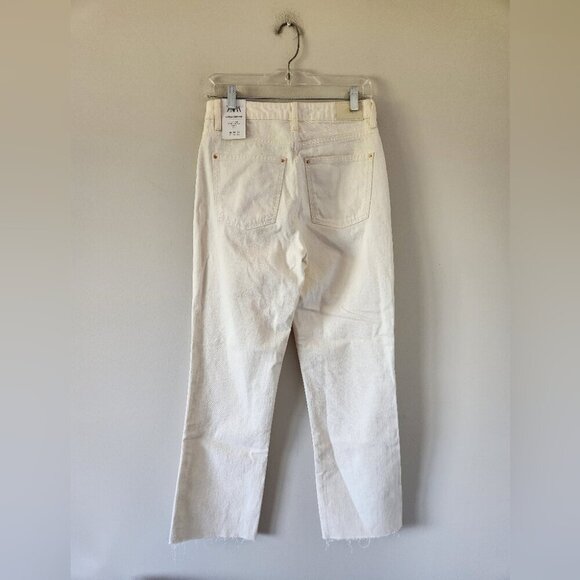 NWT ZARA | Chic Jeans Straight Fit High Rise Rigid Ankle Cream Sz 4 - Picture 3 of 6